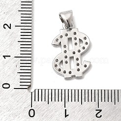 Brass Micro Pave Clear Cubic Zirconia Pendants&nbsp;KK-F940-03P