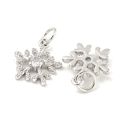 Rack Plating Brass Micro Pave Clear Cubic Zirconia Pendants&nbsp;KK-B093-04B-P