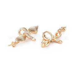 Brass Micro Pave Clear Cubic Zirconia Peg Bails Pendants&nbsp;KK-S364-018