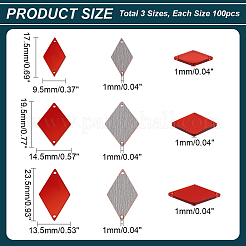 300Pcs 3 Styles Rhombus Acrylic Mirror Sew on Rhinestone&nbsp;FIND-PH0020-08B