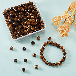 200Pcs Grade AB Natural Tiger Eye Round Beads&nbsp;G-CJ0001-49