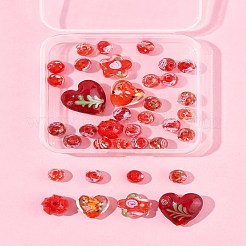 38Pcs 9 Styles Handmade Gold Sand Lampwork Beads&nbsp;LAMP-FS0001-37