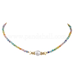 Plastic Imitation Pearl & 201 Stainless Steel Star & Seed Beaded Bracelet&nbsp;NJEW-JN04649-02