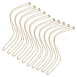 10Pcs Ion Plating(IP) 304 Stainless Steel Cable Chain Necklaces Set for Men Women&nbsp;MAK-YW0002-01G