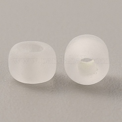 100G Luminous Frosted Glass Beads&nbsp;FGLA-WH0003-01J