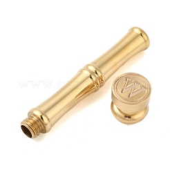 Golden Tone Brass Wax Seal Stamp Head with Bamboo Stick Shaped Handle&nbsp;LS-STAM-K001-05G-W