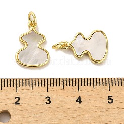 Brass Pave Shell Pendants&nbsp;KK-K365-08C-G