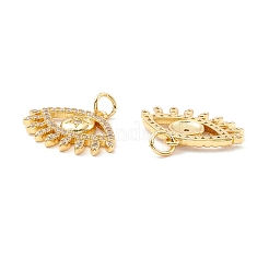 Rack Plating Brass Micro Pave Clear Cubic Zirconia Pendants&nbsp;KK-D073-23G