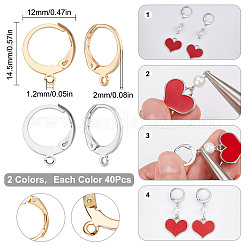 80Pcs 2 Colors 304 Stainless Steel Leverback Earring Findings&nbsp;STAS-SC0004-60