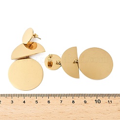 304 Stainless Steel Dangle Stud Earrings&nbsp;EJEW-P315-02B-G