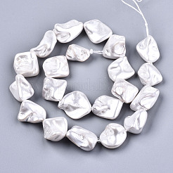 Electroplated Natural Freshwater Shell Beads Strands&nbsp;X-SHEL-R113-01F