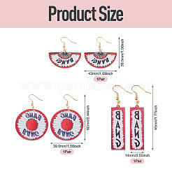 3 Pairs 3 Styles Acrylic Dangle Earrings&nbsp;EJEW-TA0001-75