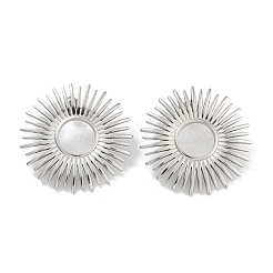 304 Stainless Steel Flower Stud Earrings for Women&nbsp;EJEW-U022-09P