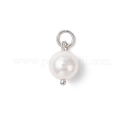 Shell Pearl Round Charms&nbsp;PALLOY-JF04476-02