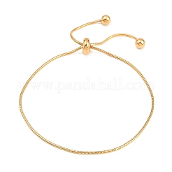 Adjustable 304 Stainless Steel Snake Chain Slider Bracelets for Women&nbsp;BJEW-D460-03G