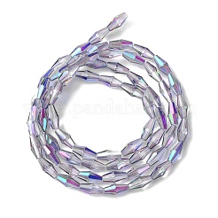 Transparent Electroplate Glass Beads Strands&nbsp;GLAA-K064-05A-HR01