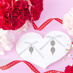 Tibetan Style Alloy & Glass Oval Photo Bouquet Hanging Ornaments&nbsp;HJEW-HY0001-11