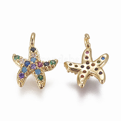 Brass Micro Pave Cubic Zirconia Charms&nbsp;ZIRC-F103-21