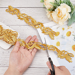 3.8M Ethnic Style Iron on/Sew on Embroidery Flower Polyester Lace Trim Ribbon&nbsp;OCOR-WH0070-121B