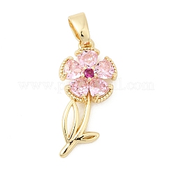 Brass Micro Pave Cubic Zirconia Pendants&nbsp;KK-C141-07G
