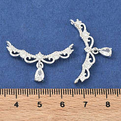 Brass Micro Pave Clear Cubic Zirconia Pendants&nbsp;KK-M294-21S