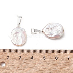 Natural Nucleated Baroque Keshi Pearl Pendants&nbsp;PALLOY-JF05470-03