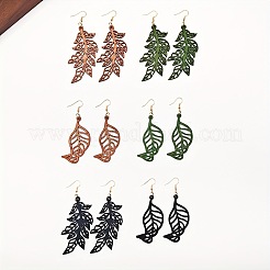 Hollow Iron Wood Dangle Earrings for Women&nbsp;WG4C2E1-01