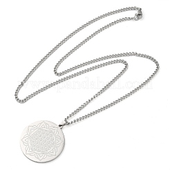 Non-Tarnish 304 Stainlessa Steel Curb Chain Pendant Necklaces&nbsp;LS-NJEW-H034-03P