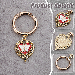 8Pcs 4 Styles Heart with Butterfly Alloy Enamel Shoe Charms&nbsp;HJEW-AB00731