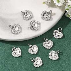 SHEGRACE Valentine's Day Brass Clear Cubic Zirconia Charms&nbsp;XGRQ3P366-571P