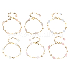 6Pcs 6 Colors 304 Stainless Steel Star Link Bracelets for Women&nbsp;BJEW-JB12385