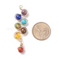 Chakra Gemstone Beaded Big Pendants&nbsp;PALLOY-JF01626