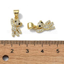 Rack Plating Real 18K Gold Plated Brass Micro Pave Cubic Zirconia Pendants&nbsp;KK-B084-11G