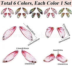 6 Sets 6 Colors Epoxy Resin Butterfly Wing Pendants&nbsp;FIND-SC0014-13