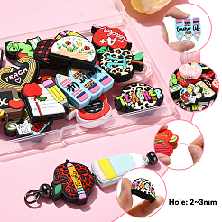 20Pcs 20 Styles Study/Teacher's Day Theme Food Grade Silicone Focal Beads&nbsp;SIL-CJ0001-41