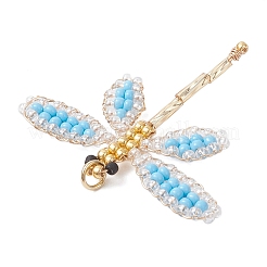 Glass Seed Beaded Dragonfly Pendants&nbsp;PALLOY-MZ00983-01