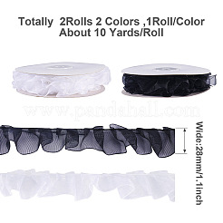 2Rolls 2 Colors Floral Polyester Lace Ribbon&nbsp;OCOR-TA0002-66