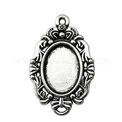 Tibetan Style Alloy Pendant Cabochon Settings&nbsp;PW-WG58EB0-02