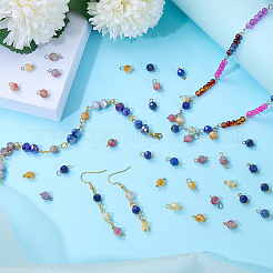 16Pcs 4 Styles November Birthstone Natural Yellow Quartz Pendant and Connector Charms&nbsp;PALLOY-SW00116