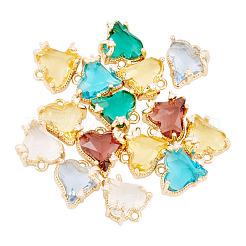 15Pcs Brass Micro Pave Cubic Zirconia with Glass Charms&nbsp;KK-TA0001-81