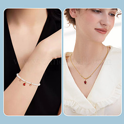 4Pcs 2 Styles Brass Micro Pave Cubic Zirconia & 2Pcs Stainless Steel Rhinestone Pendants&nbsp;ZIRC-TA0001-29