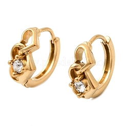 Valentine's Day 304 Stainless Steel Rhinestone Hoop Earrings&nbsp;EJEW-P344-03G
