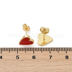 Brass Enamel Stud Earrings for Women&nbsp;EJEW-A126-05B-G