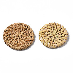 Handmade Reed Cane/Rattan Woven Beads&nbsp;WOVE-S119-22