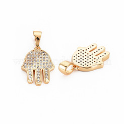 Brass Micro Pave Clear Cubic Zirconia Pendants&nbsp;KK-S364-266