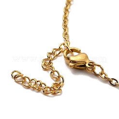 Colorful Glass Beads & 304 Stainless Steel Charm Anklet with Cable Chains for Women&nbsp;AJEW-C021-14G