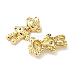 Brass Micro Pave Cubic Zirconia Pendants&nbsp;KK-L239-033G