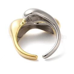 Brass Irregular Geometric Bypass Open Cuff Rings for Women&nbsp;RJEW-B062-09GP