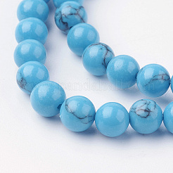 Synthetic Turquoise Bead Strands&nbsp;G-G735-13-6mm