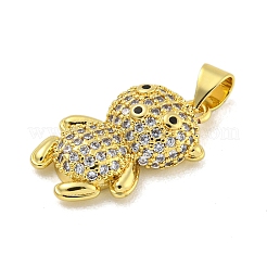Brass Micro Pave Cubic Zirconia Pendants&nbsp;KK-R159-20A-G
